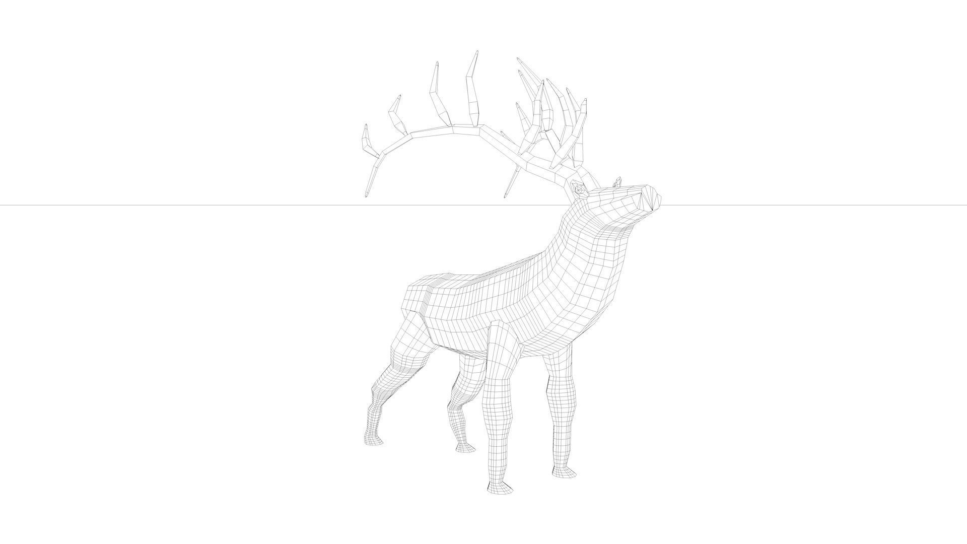 Elk or Deer - low polygon Free 3D model_2