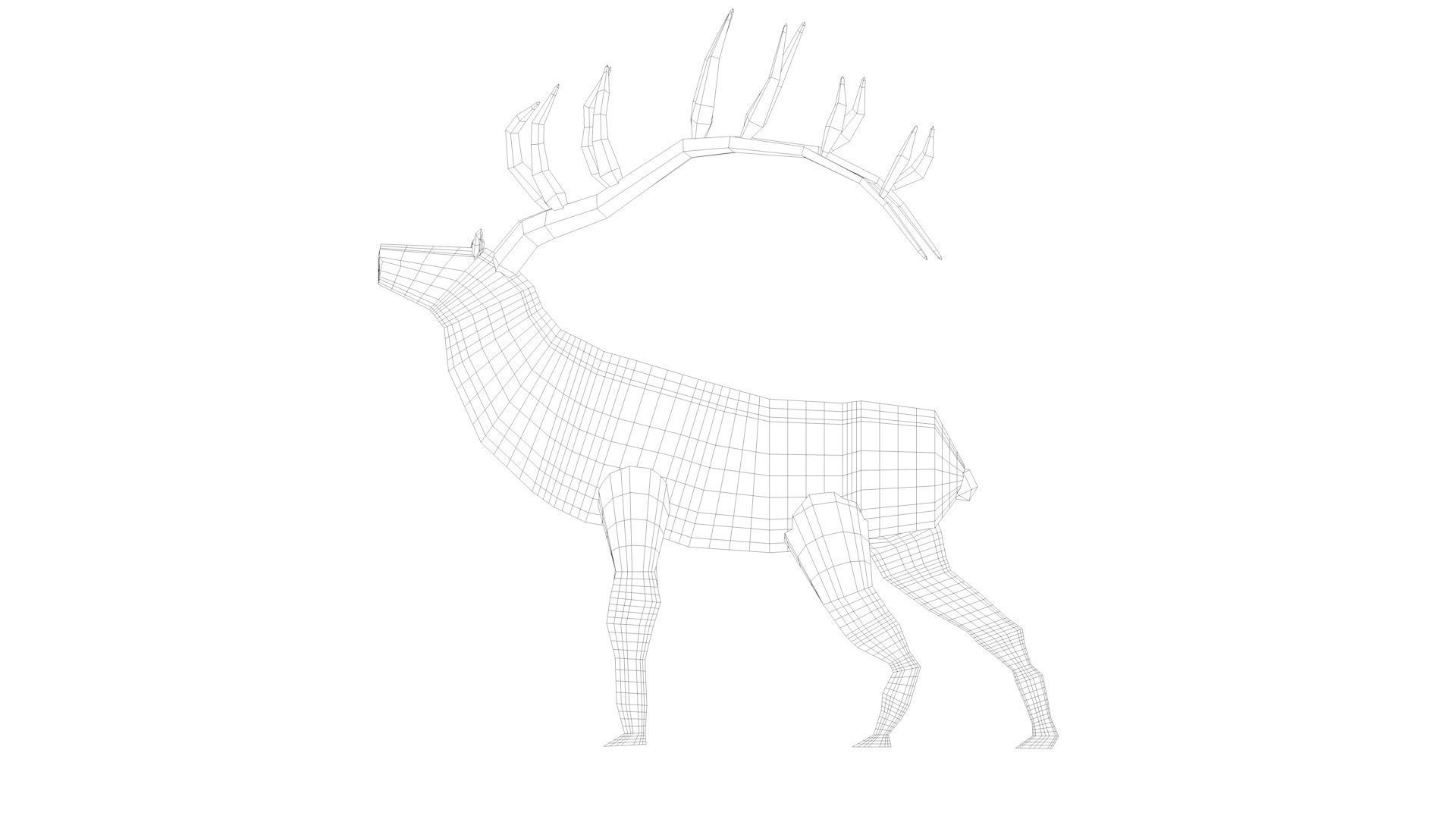 Elk or Deer - low polygon Free 3D model_3