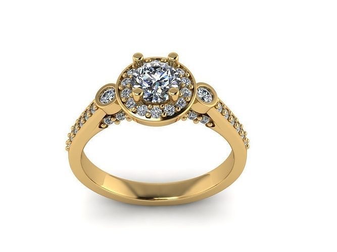 Diamond ring 3D print model