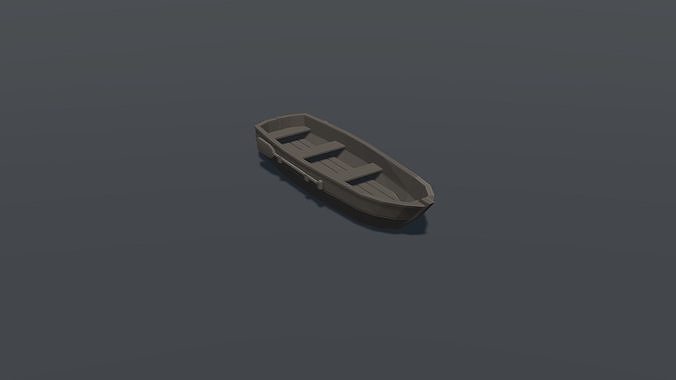 Wooden Boat lowpoly Low-poly 3D model