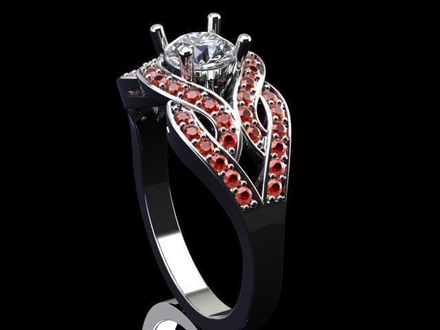 ENG-06 sapphire engagement ring 3D print model_1