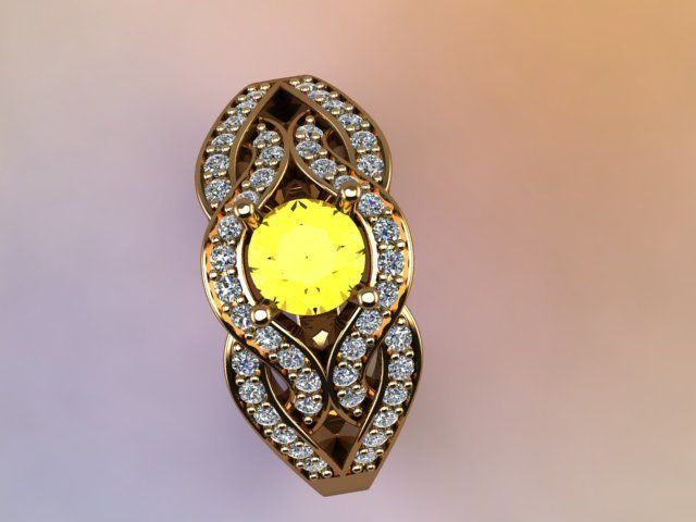 ENG-06 sapphire engagement ring 3D print model_6