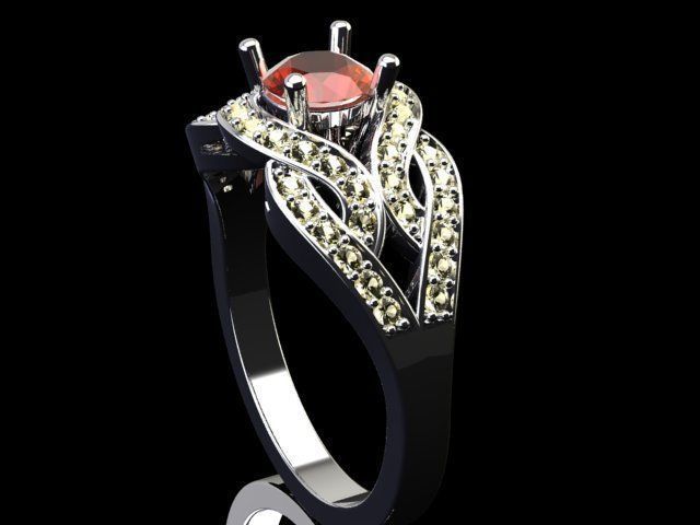 ENG-06 sapphire engagement ring 3D print model_2