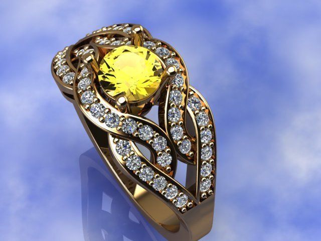 ENG-06 sapphire engagement ring 3D print model_3