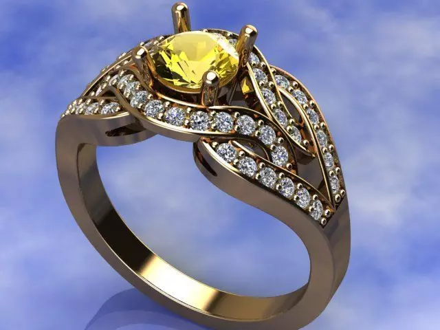 ENG-06 sapphire engagement ring 3D print model_0
