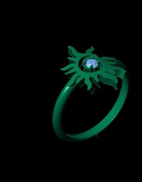 Sunrise  Ring pendant 3D print model_4