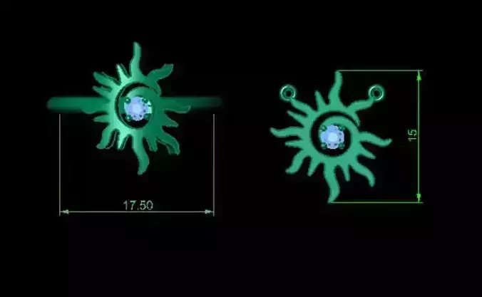 Sunrise  Ring pendant 3D print model