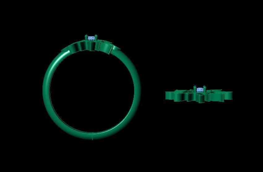 Sunrise  Ring pendant 3D print model_2