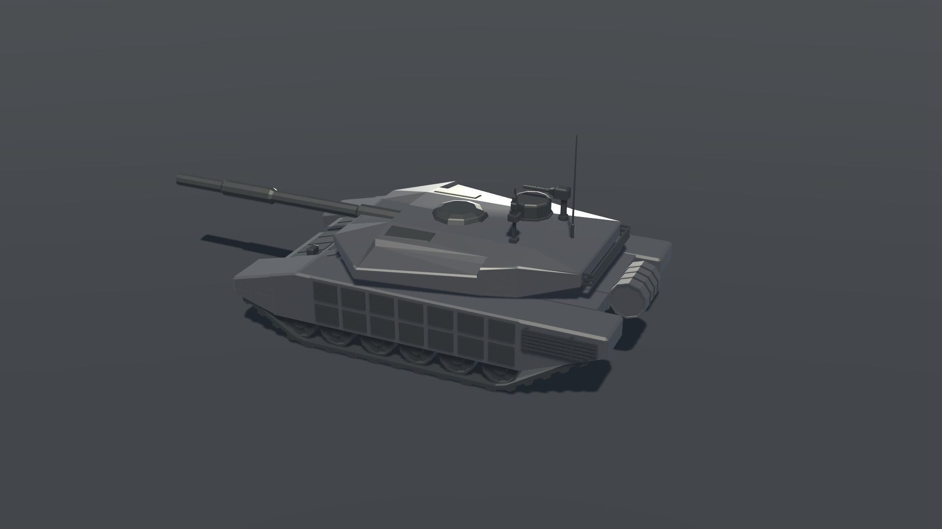 Battle Tank lowpoly Low-poly 3D model_1