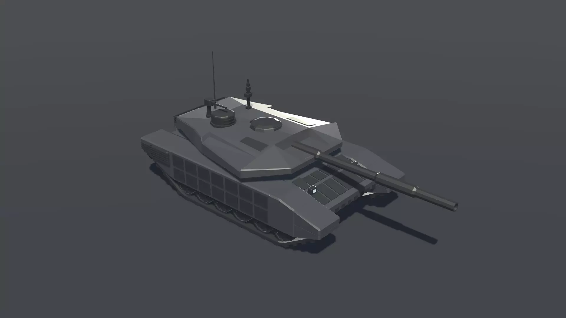 Battle Tank lowpoly Low-poly 3D model_0