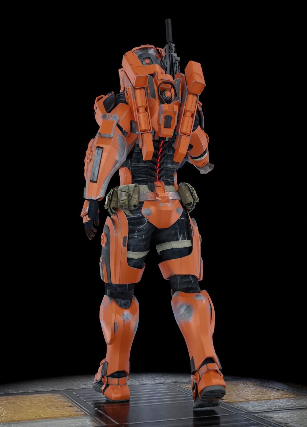 Sci-fi Armored Soldier 3D model_7