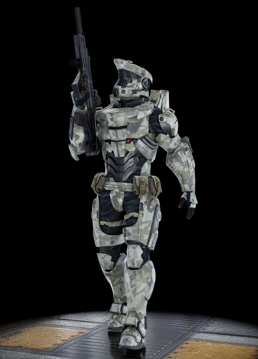 Sci-fi Armored Soldier 3D model_1