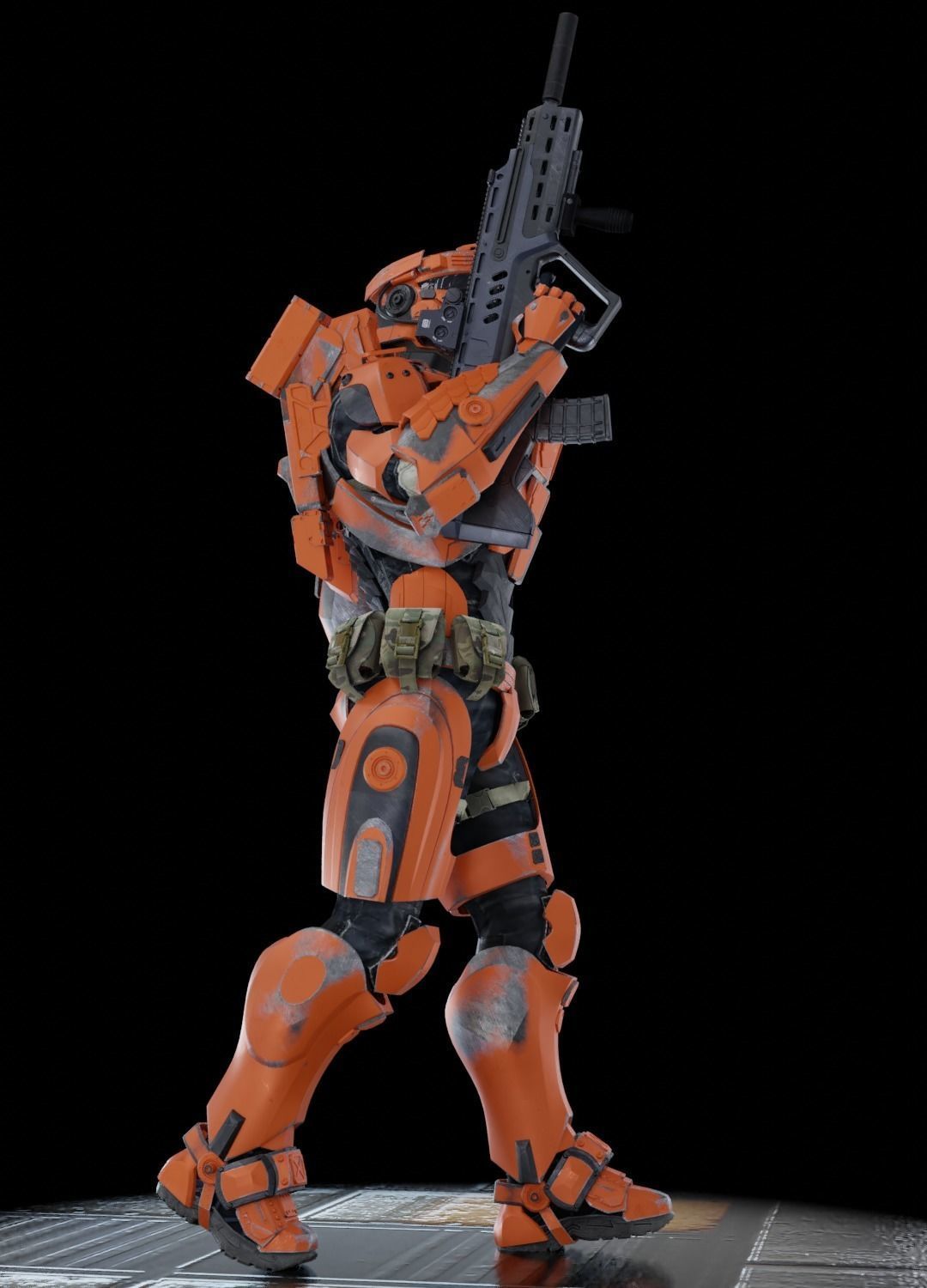 Sci-fi Armored Soldier 3D model_8
