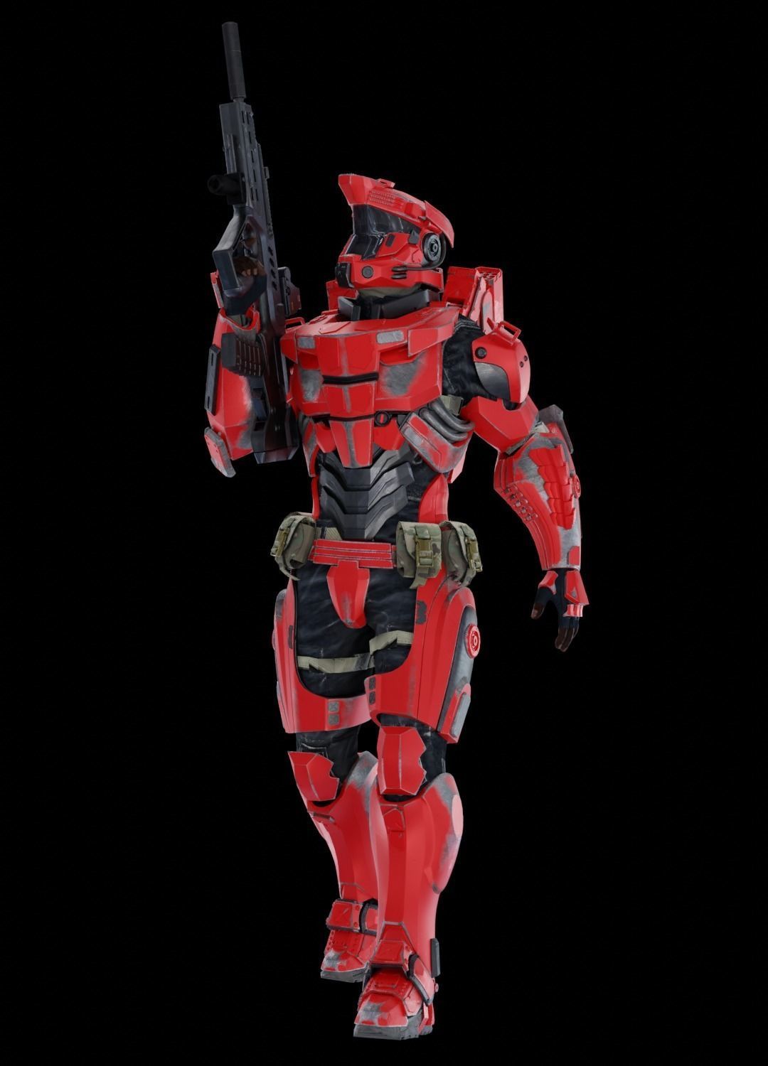 Sci-fi Armored Soldier 3D model_2