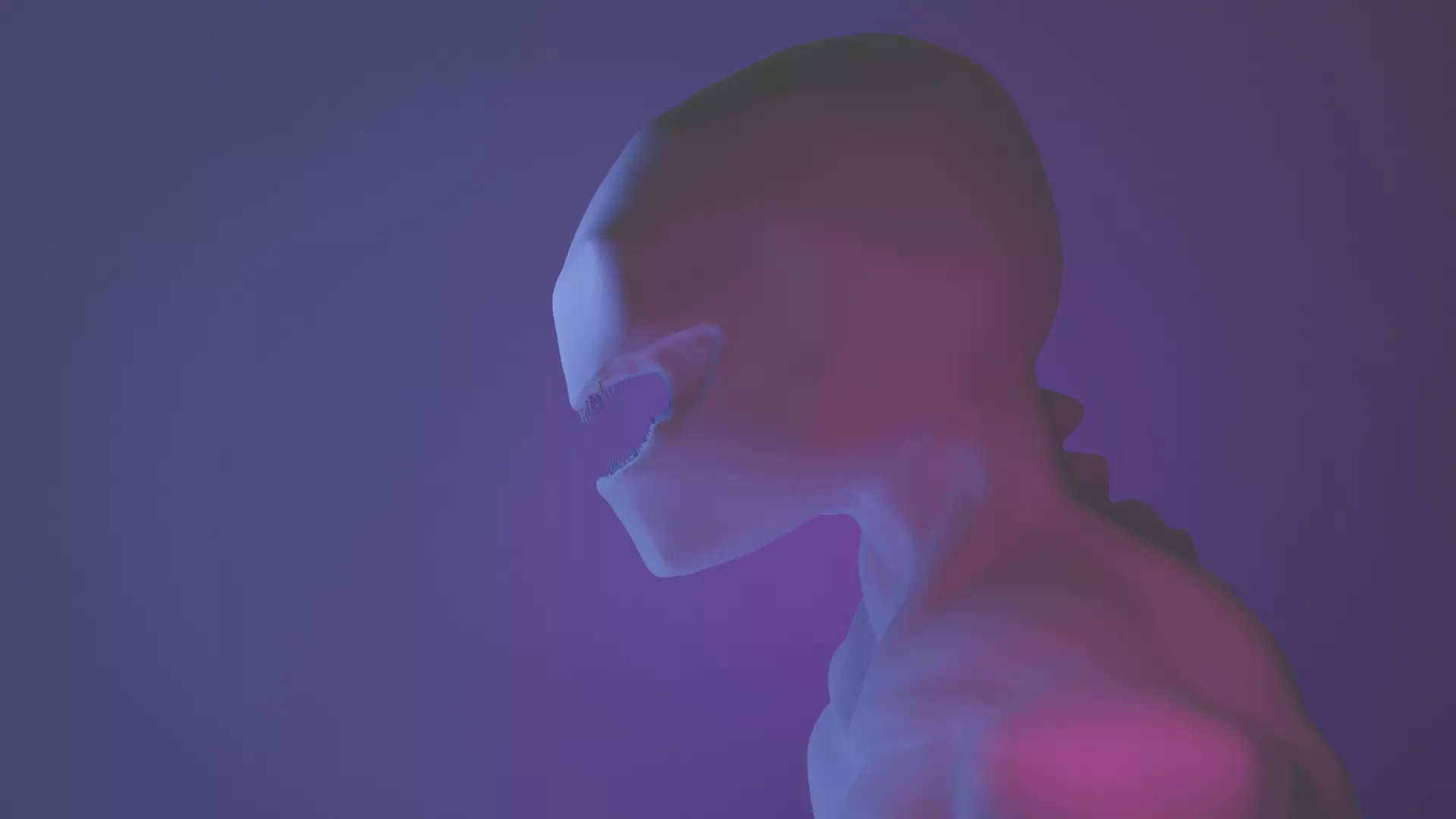 Monster head of alien - person Free 3D model_0