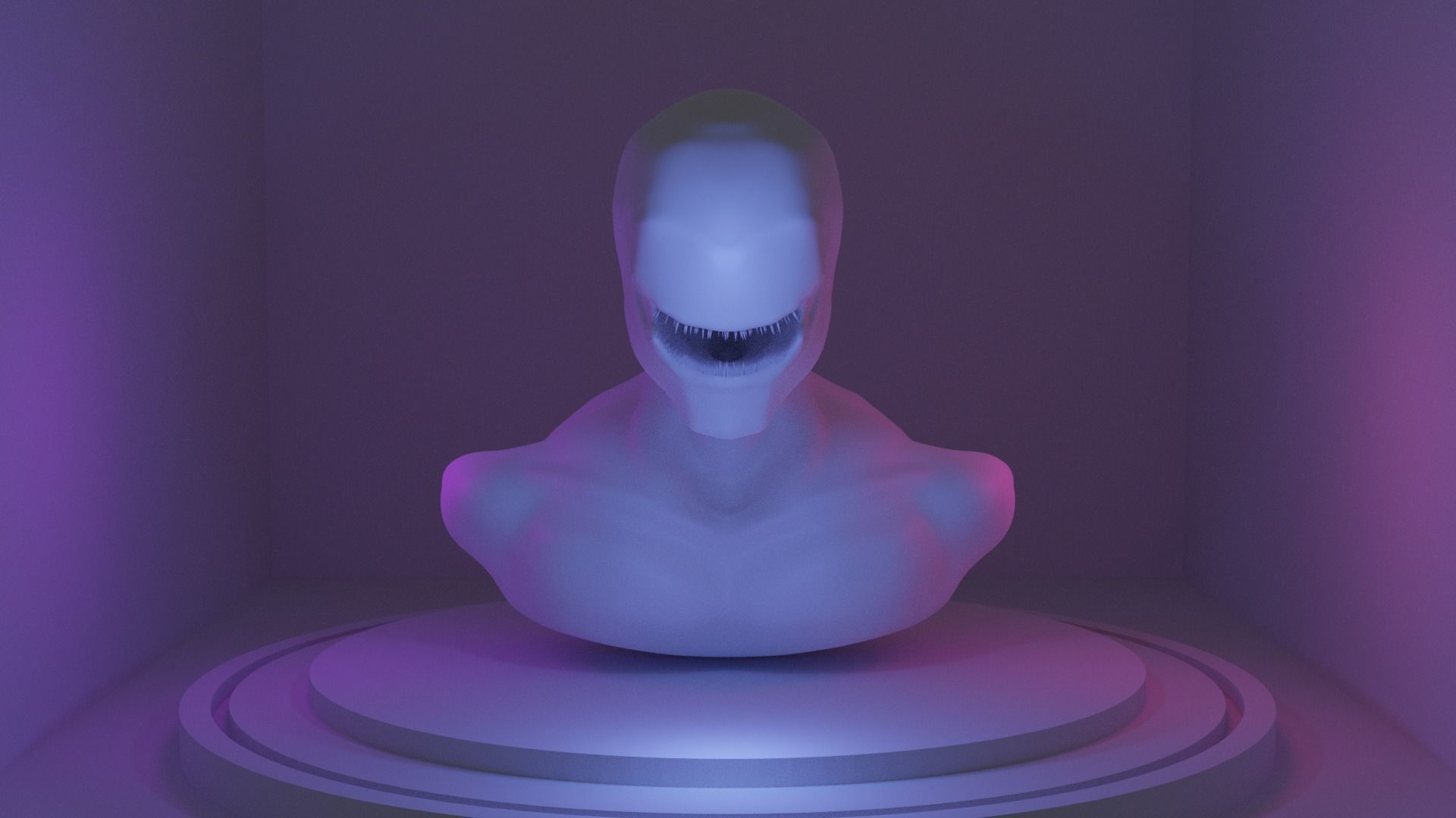 Monster head of alien - person Free 3D model_1
