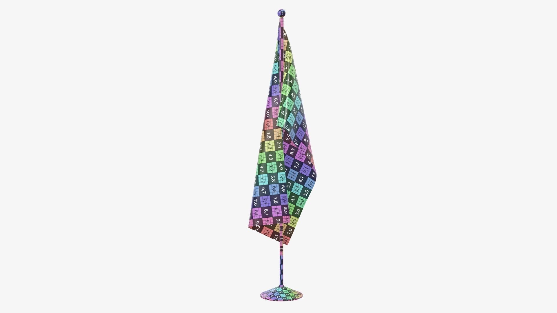 Desk flag decorative tall 3D model_15