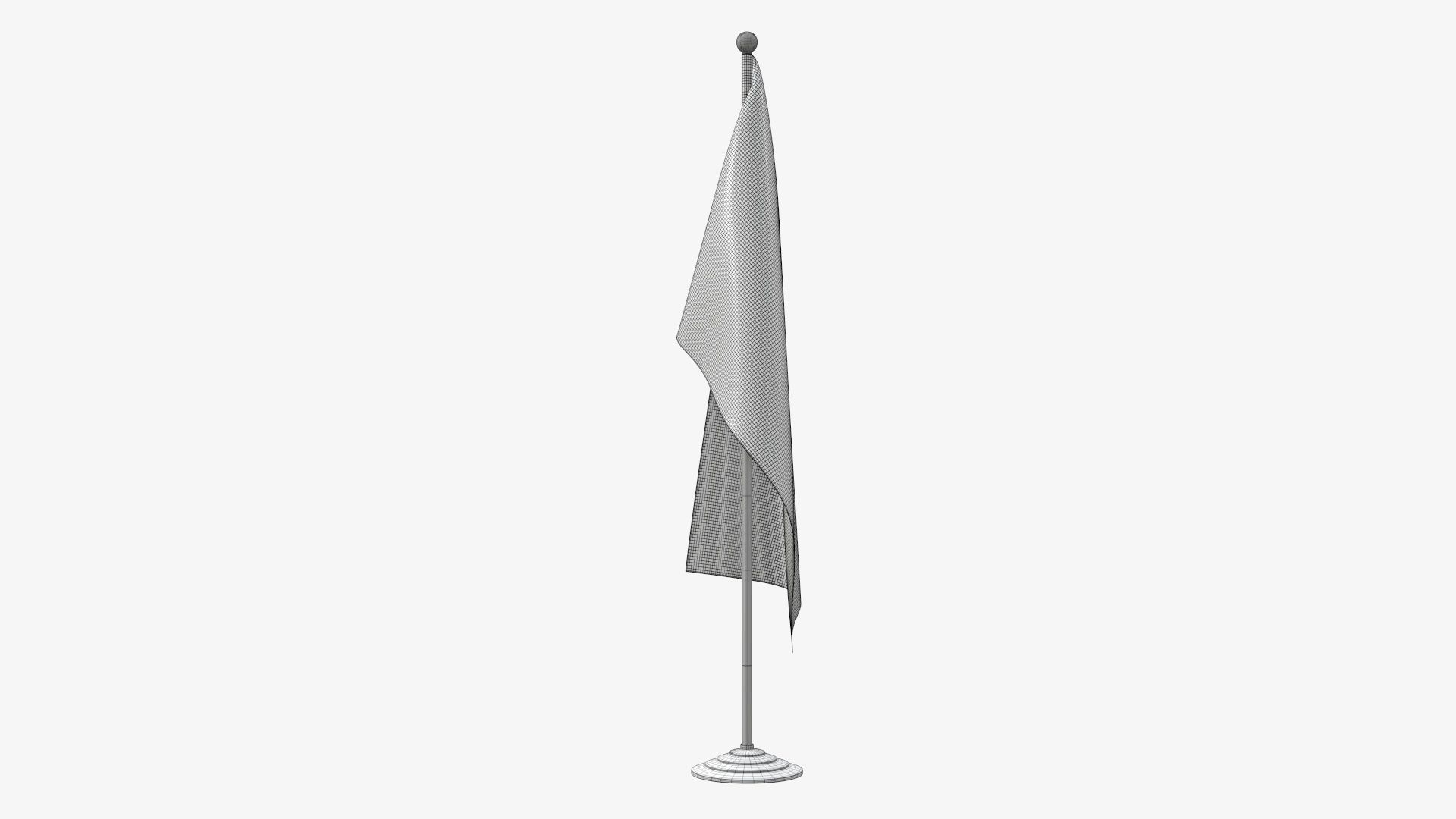 Desk flag decorative tall 3D model_8