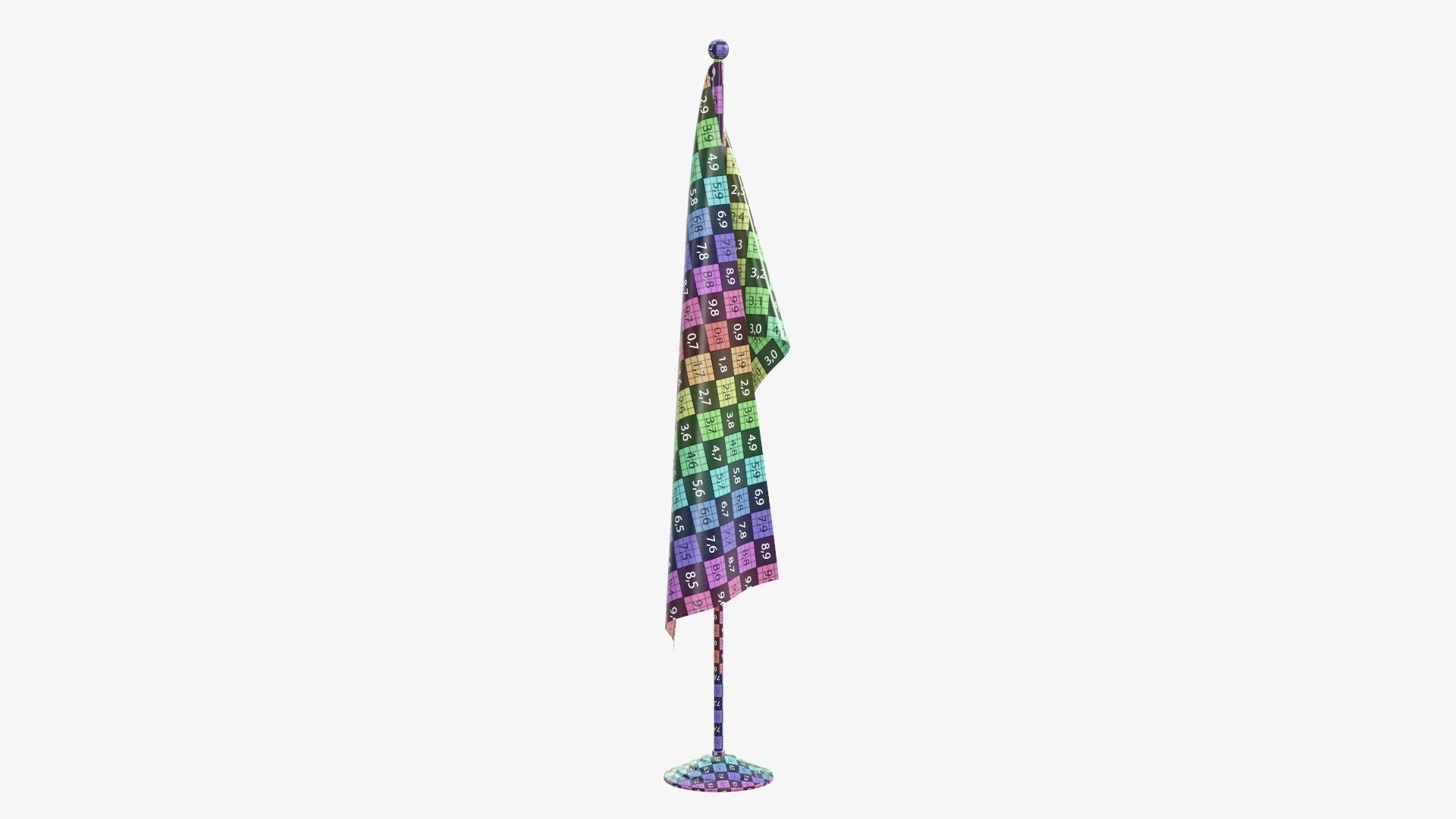 Desk flag decorative tall 3D model_16
