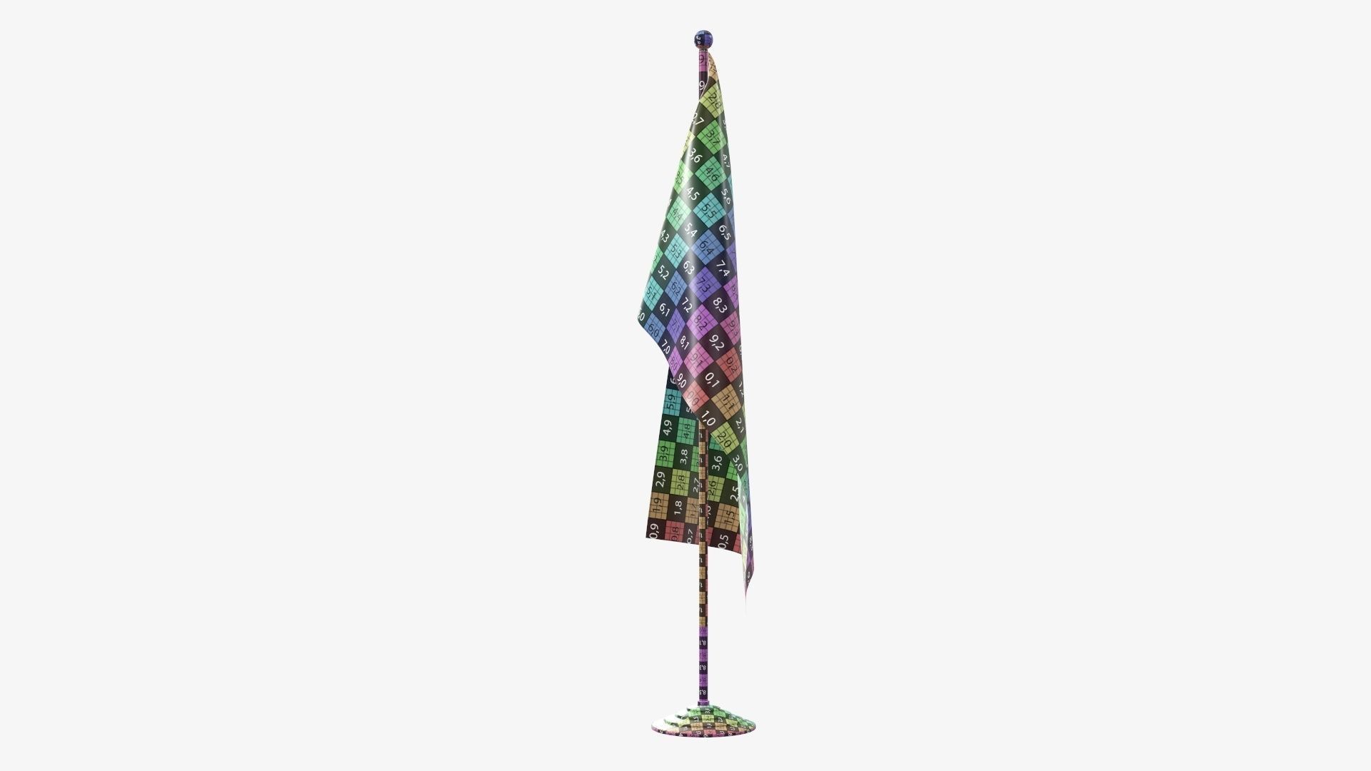 Desk flag decorative tall 3D model_14