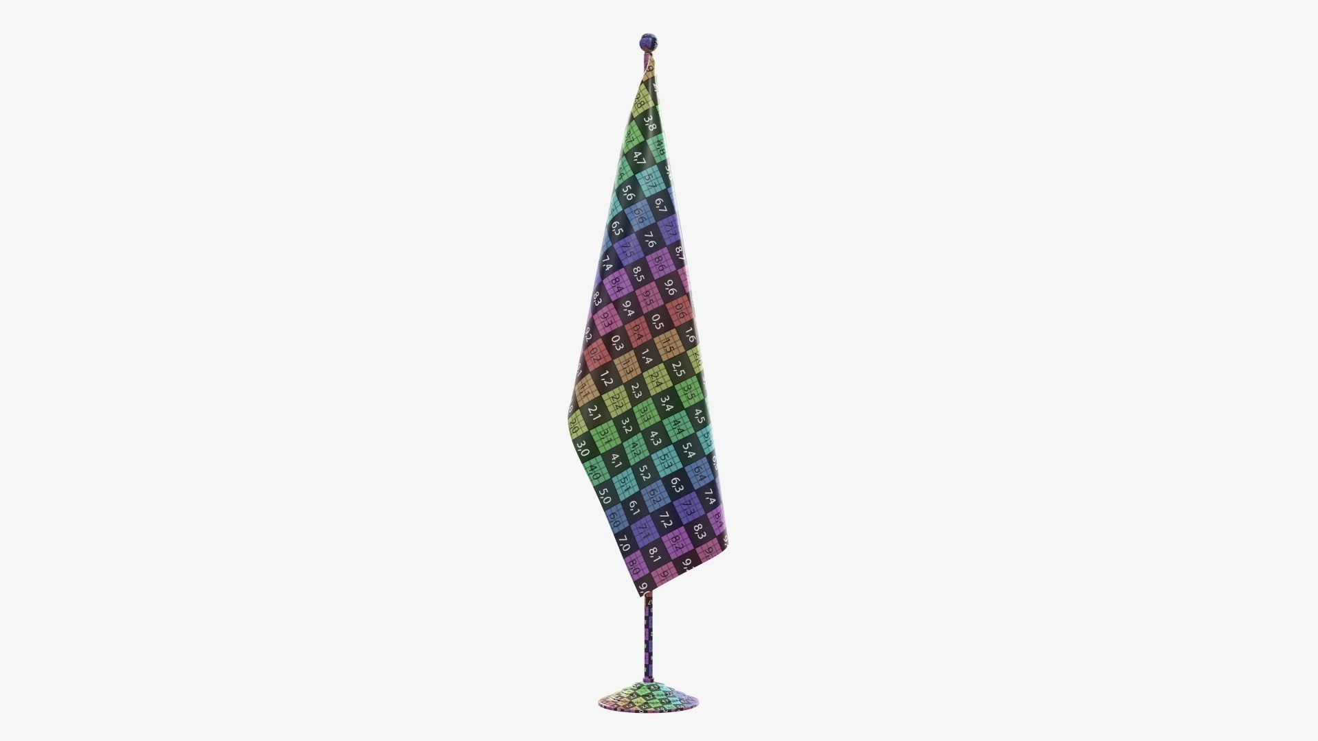 Desk flag decorative tall 3D model_13
