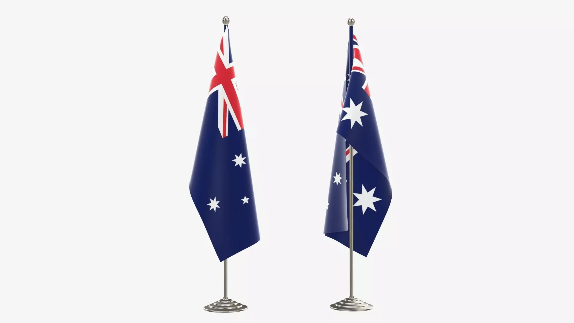 Desk flag decorative tall 3D model_0