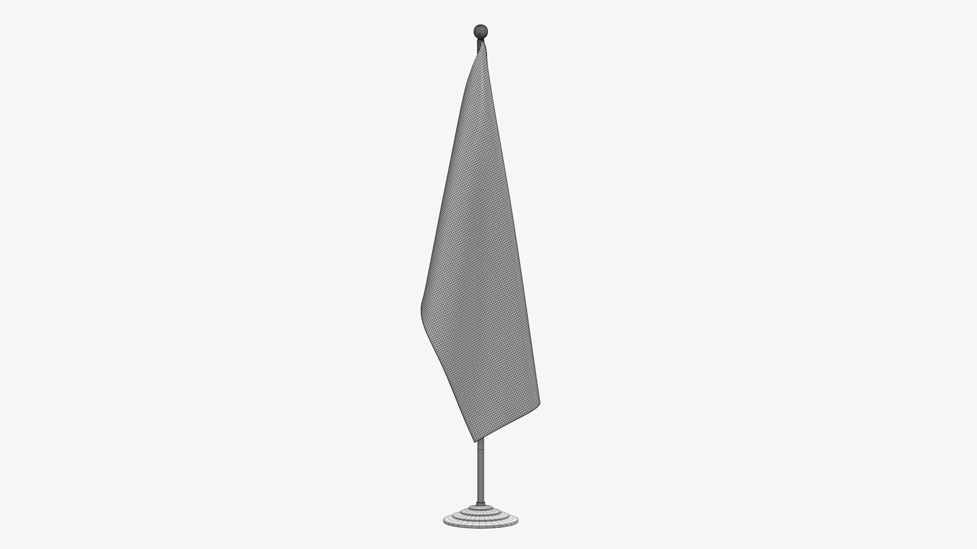 Desk flag decorative tall 3D model_7