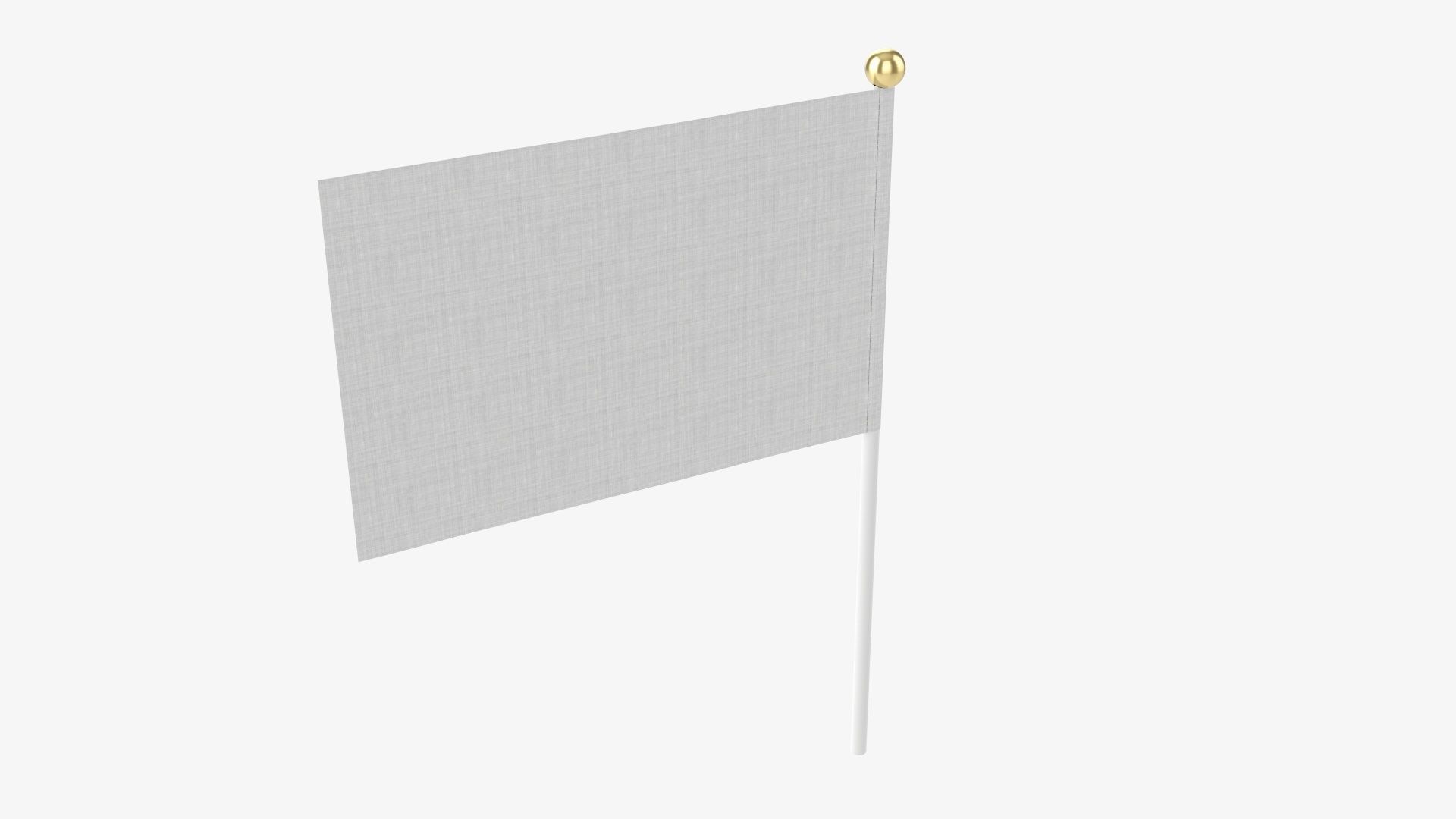 Small decorative flag on flagpole 3D model_3