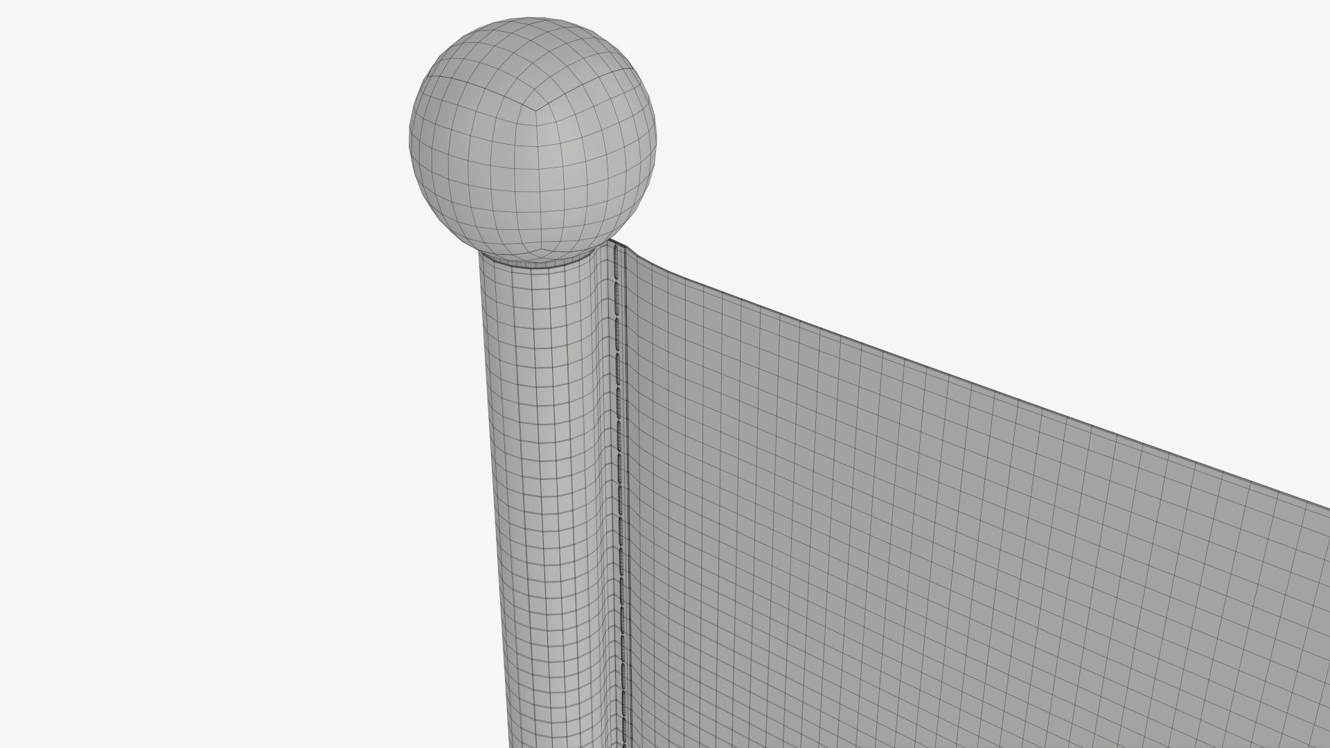 Small decorative flag on flagpole 3D model_9