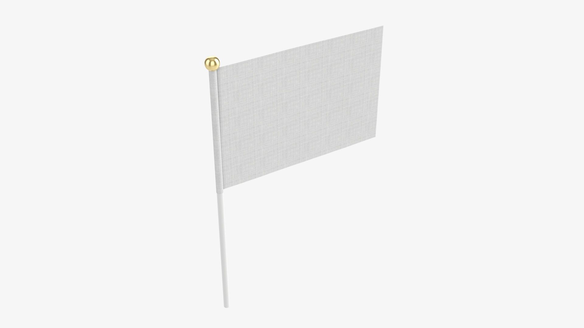 Small decorative flag on flagpole 3D model_1