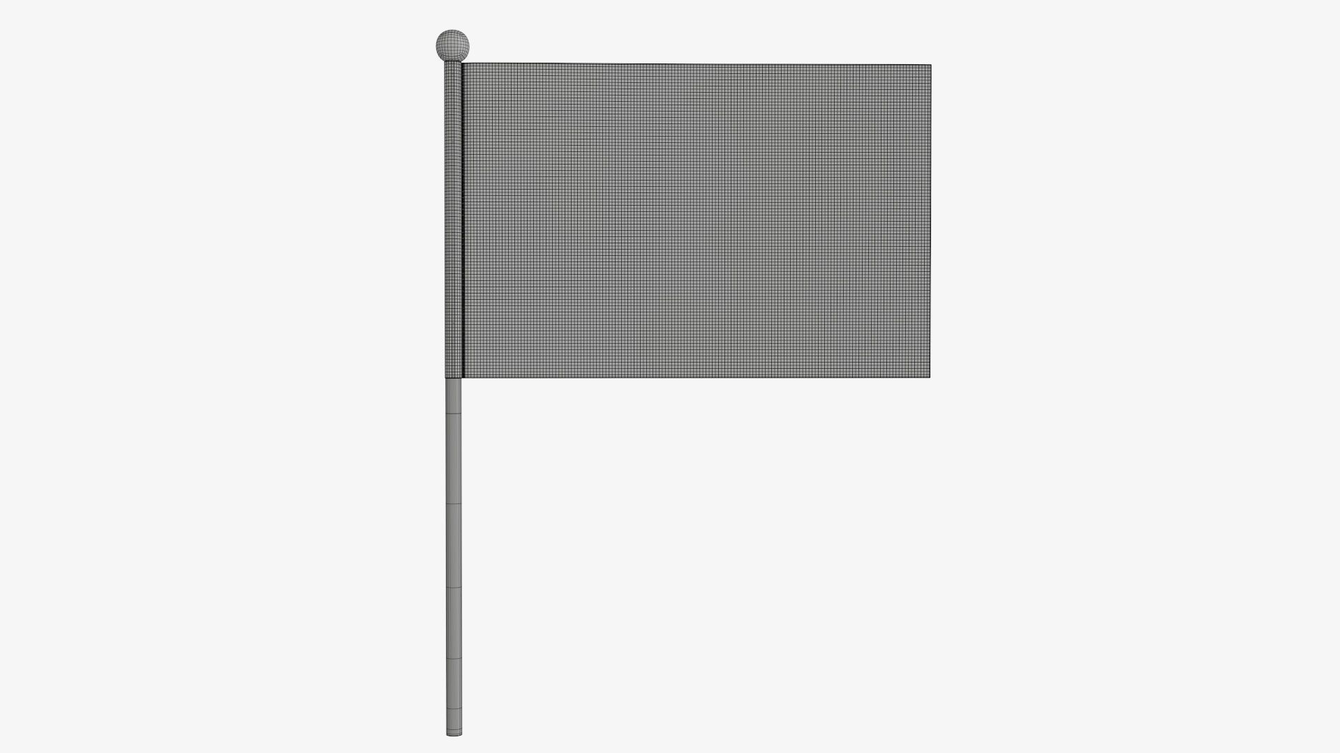 Small decorative flag on flagpole 3D model_5