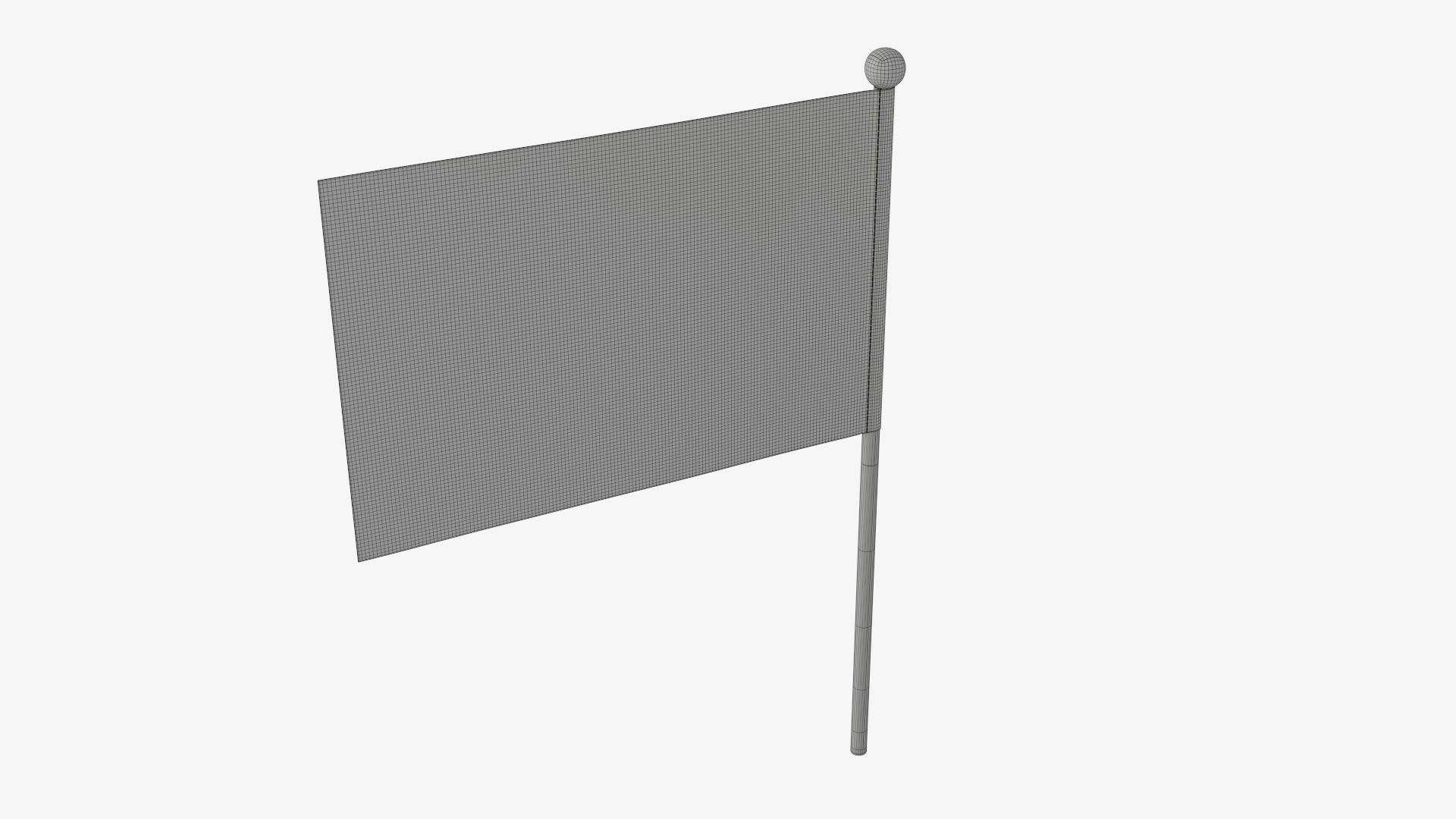 Small decorative flag on flagpole 3D model_8