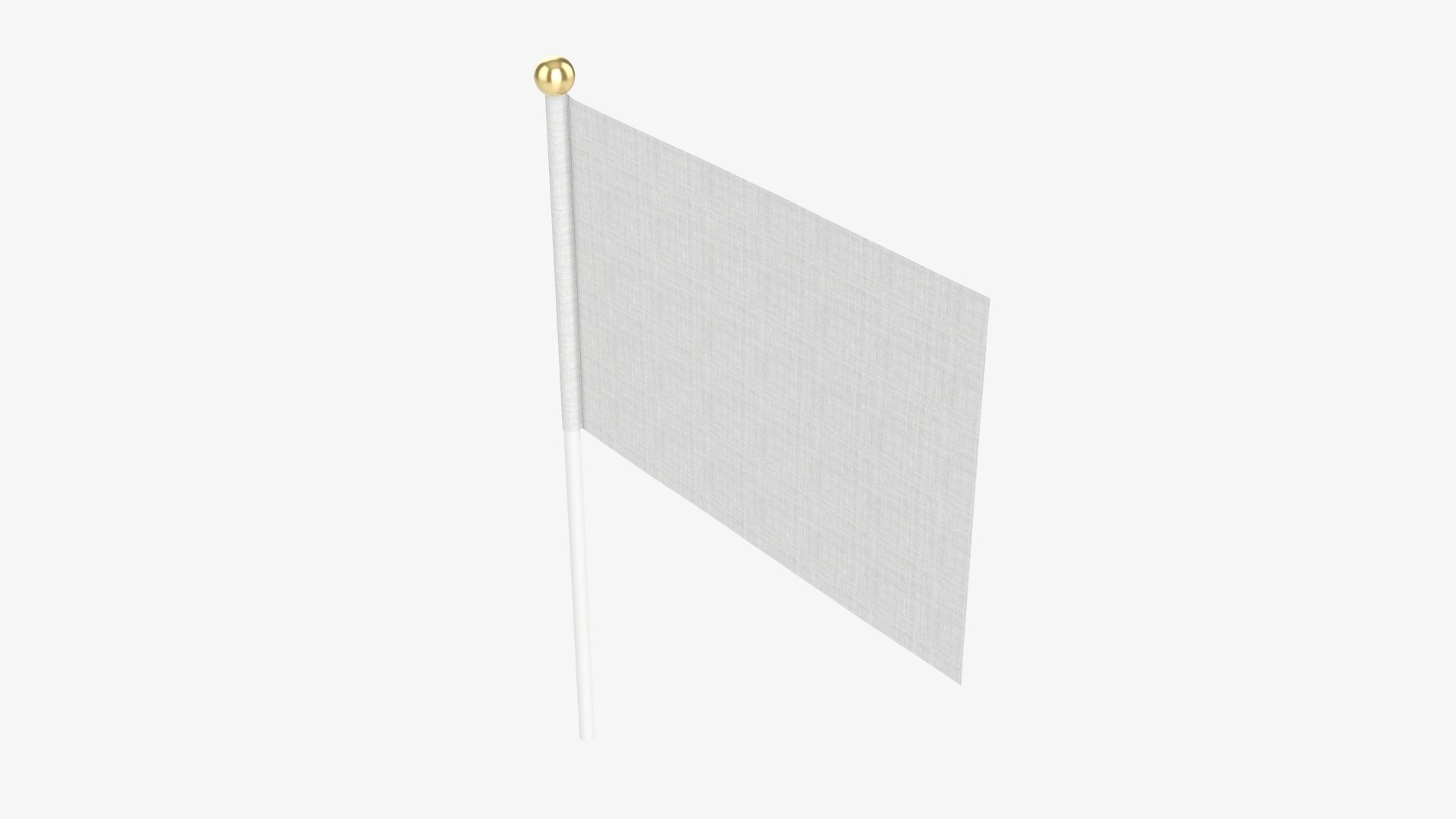 Small decorative flag on flagpole 3D model_2