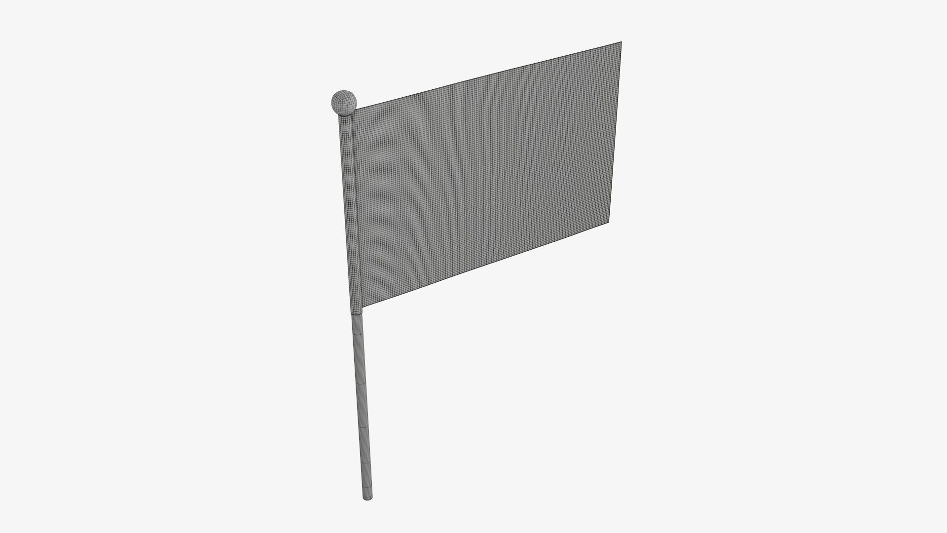 Small decorative flag on flagpole 3D model_6