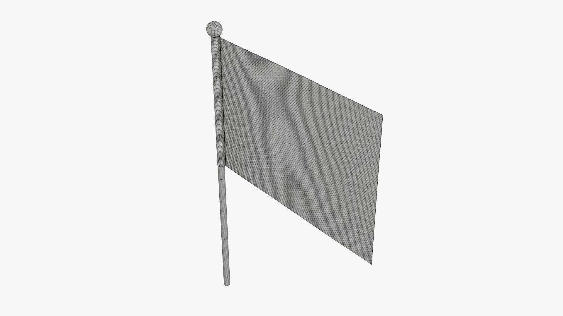Small decorative flag on flagpole 3D model_7