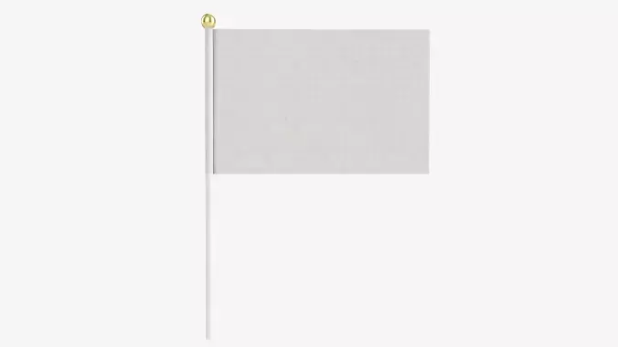 Small decorative flag on flagpole 3D model