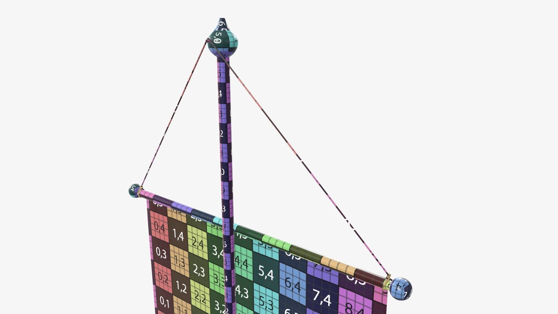 Desk pennant on a spire 3D model_15