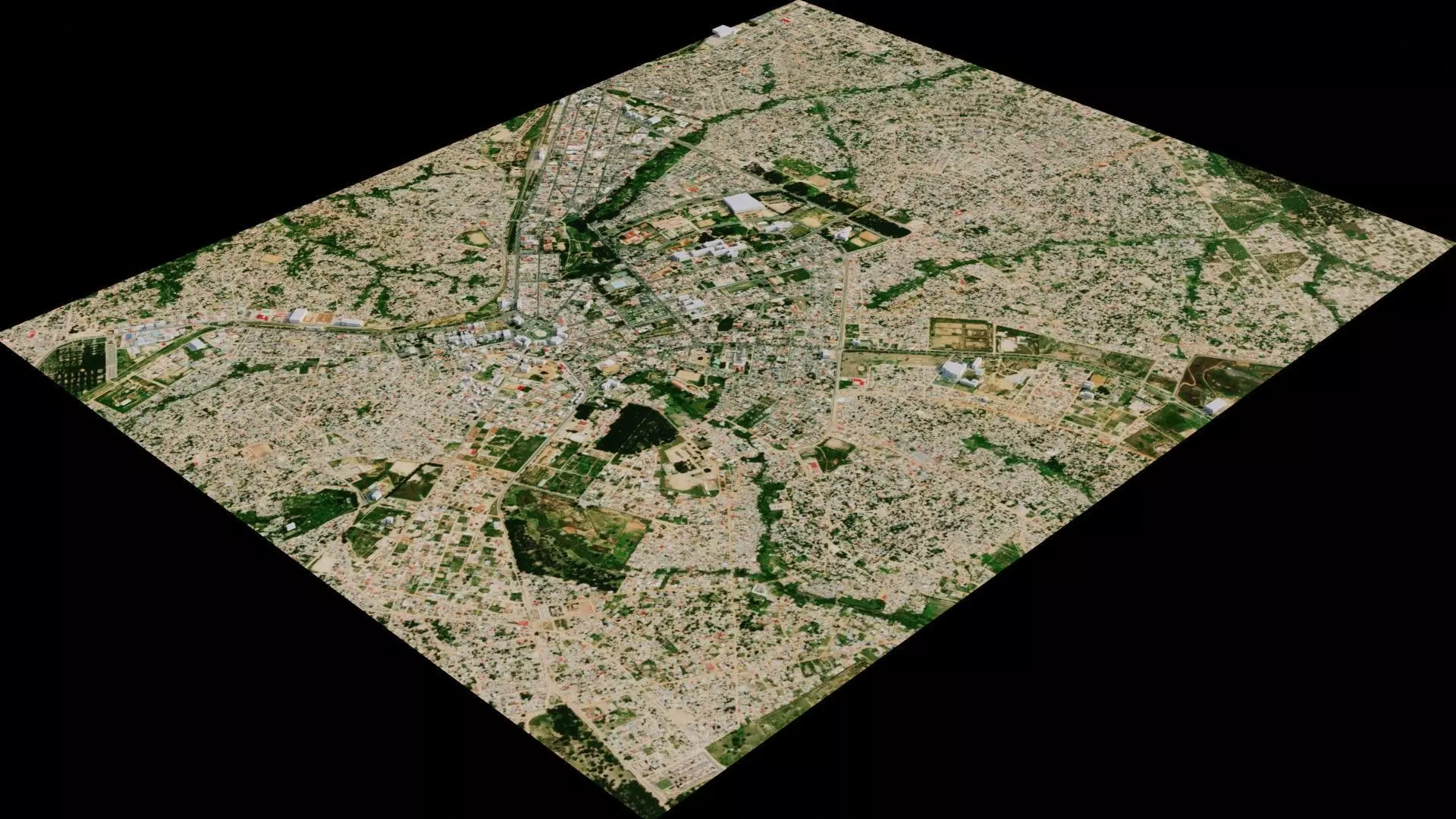 Huambo city from space 3D model_0
