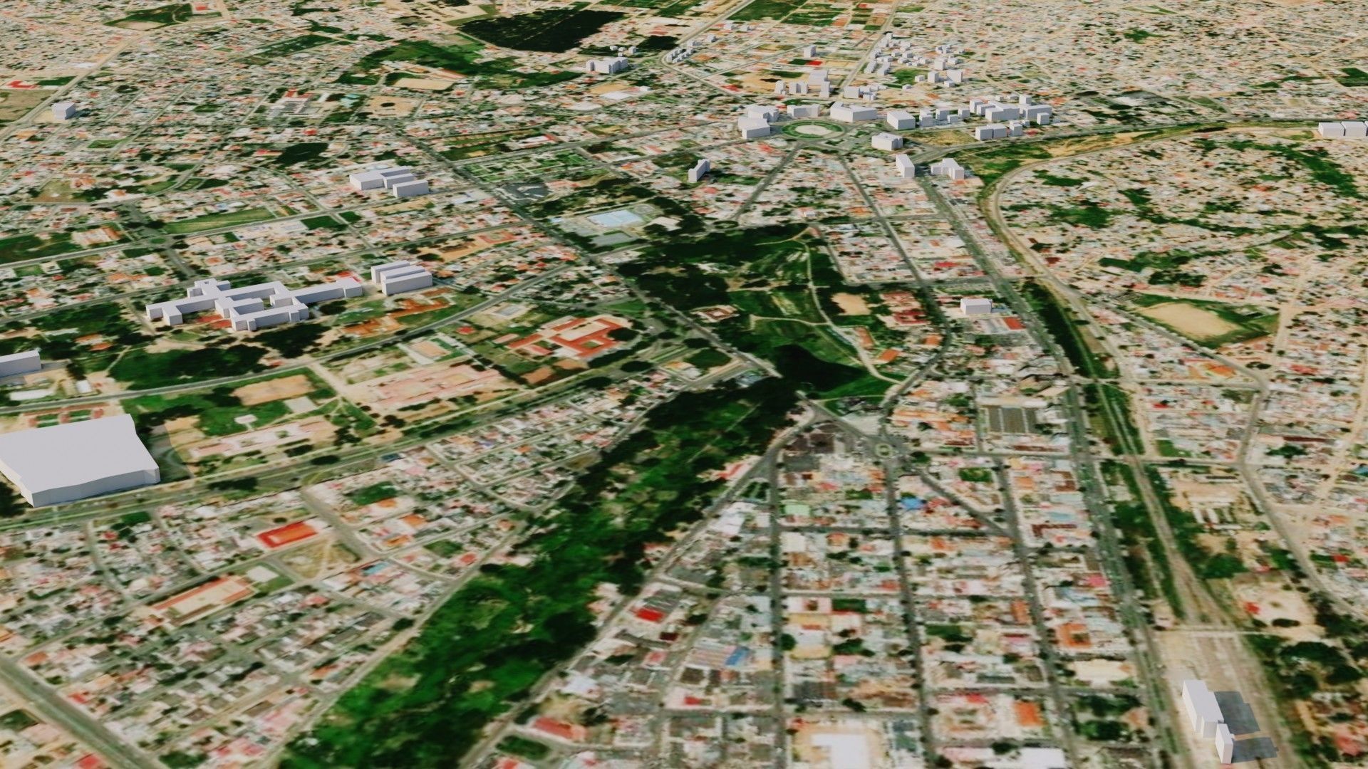 Huambo city from space 3D model_1