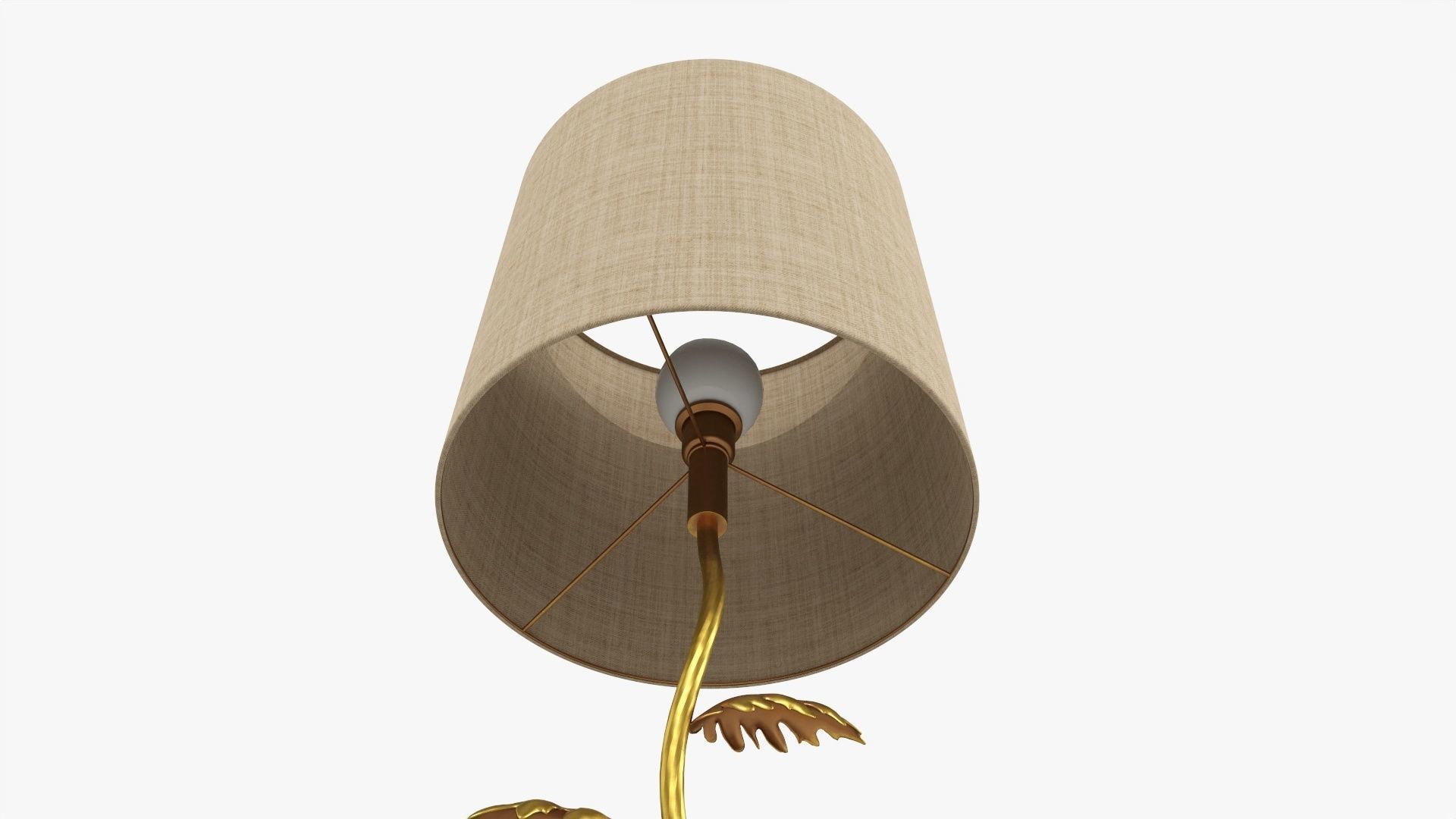 Floor lamp decorated with leaves with shade  3D model_2