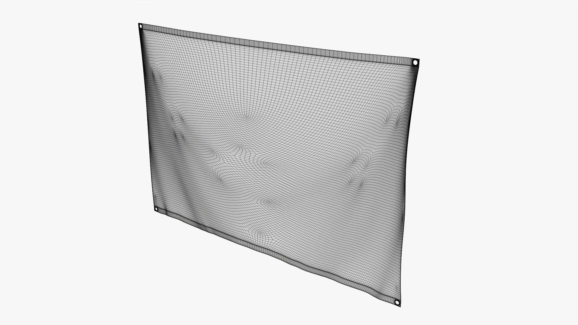 Hanging wall banner with eyelets mockup 3D model_7