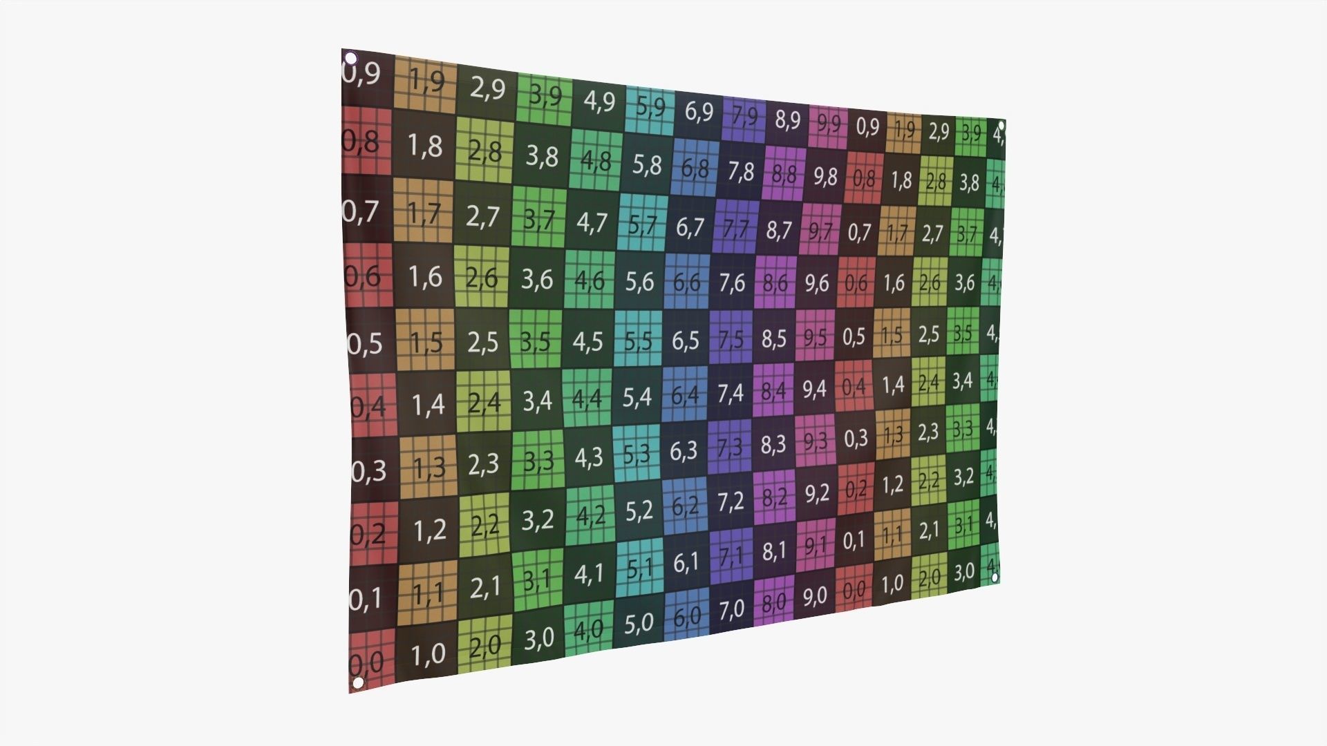 Hanging wall banner with eyelets mockup 3D model_9