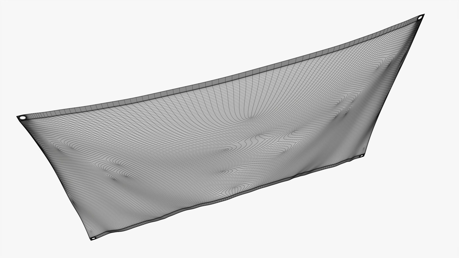 Hanging wall banner with eyelets mockup 3D model_8