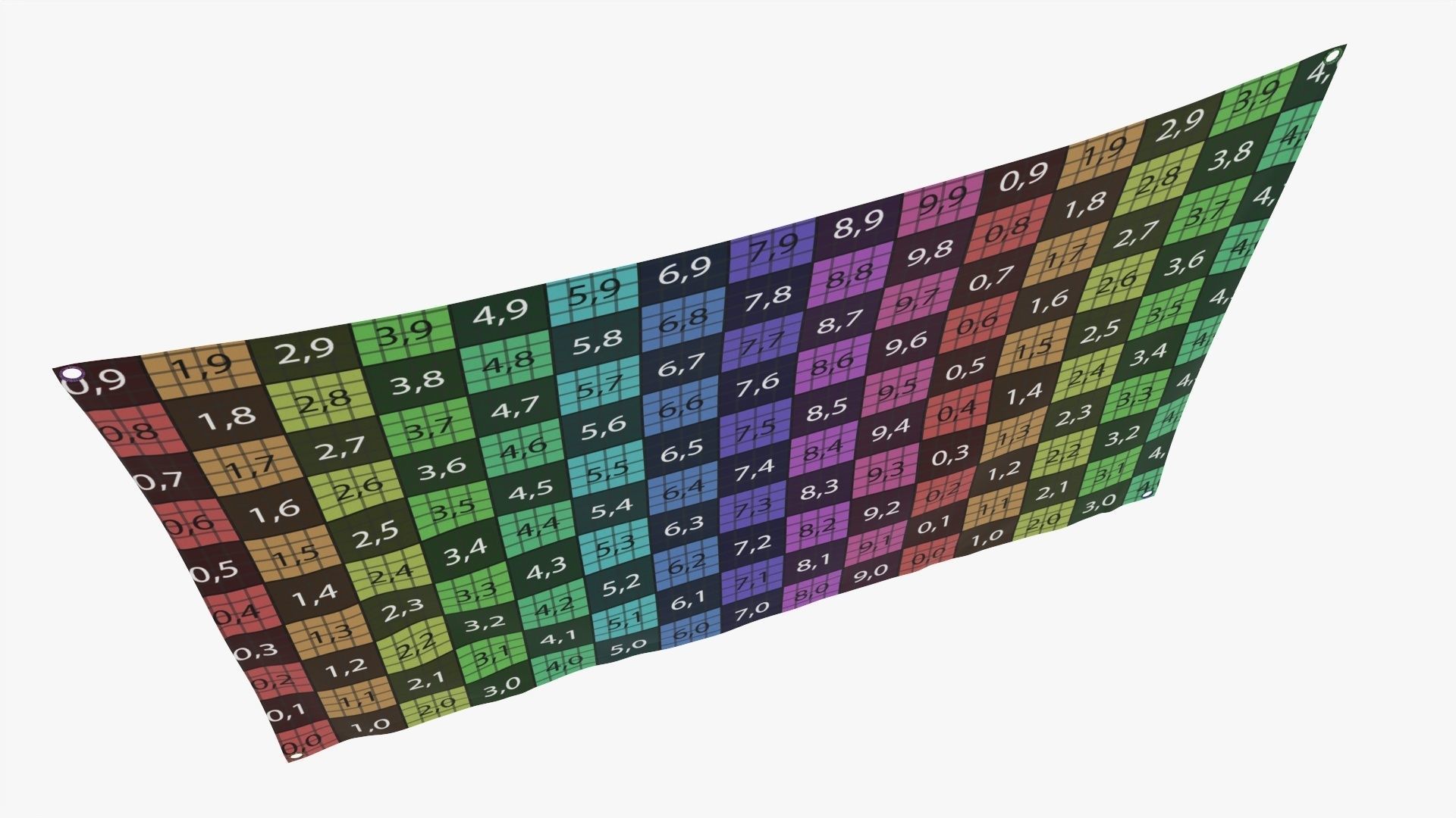 Hanging wall banner with eyelets mockup 3D model_11