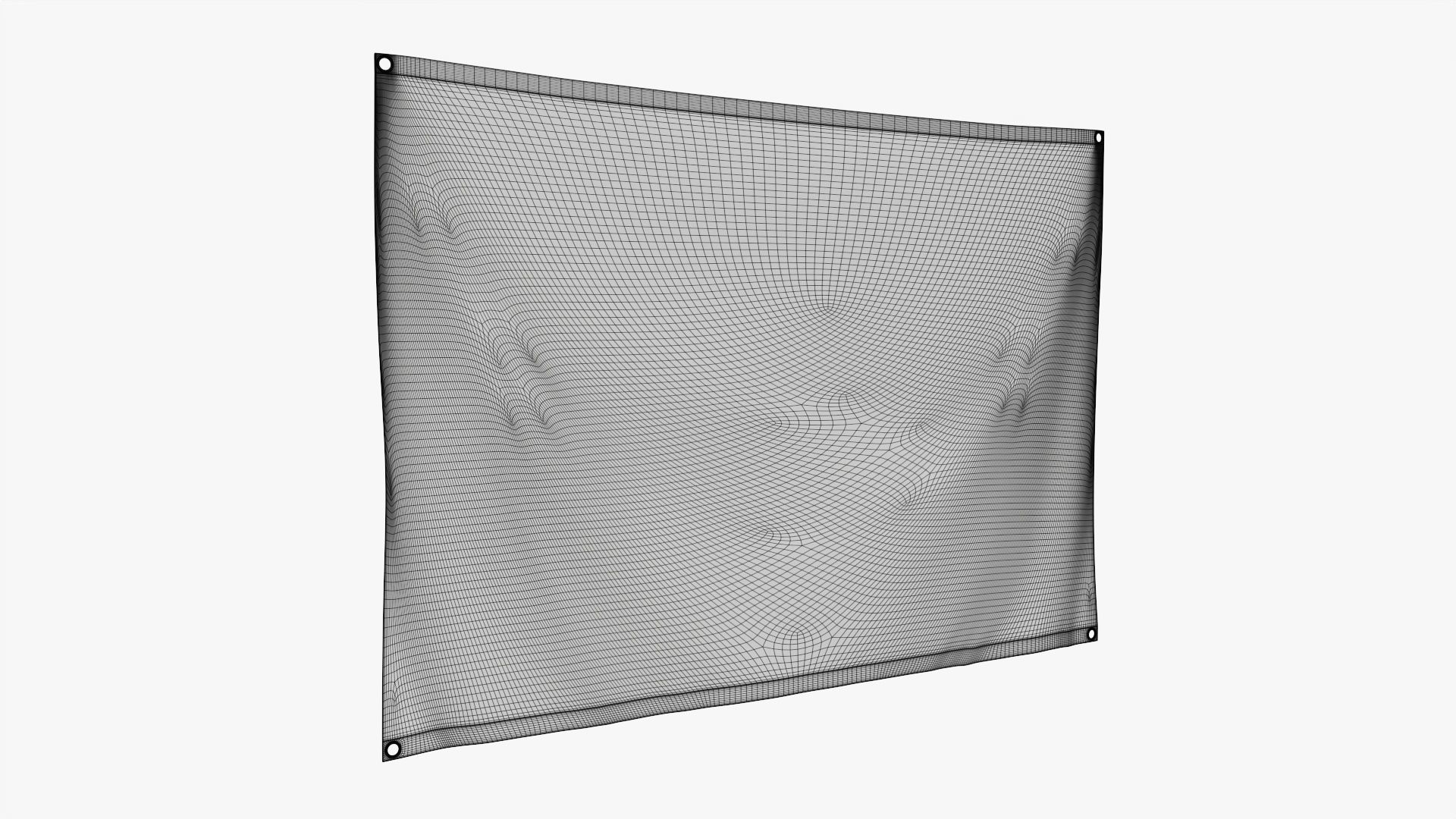 Hanging wall banner with eyelets mockup 3D model_6