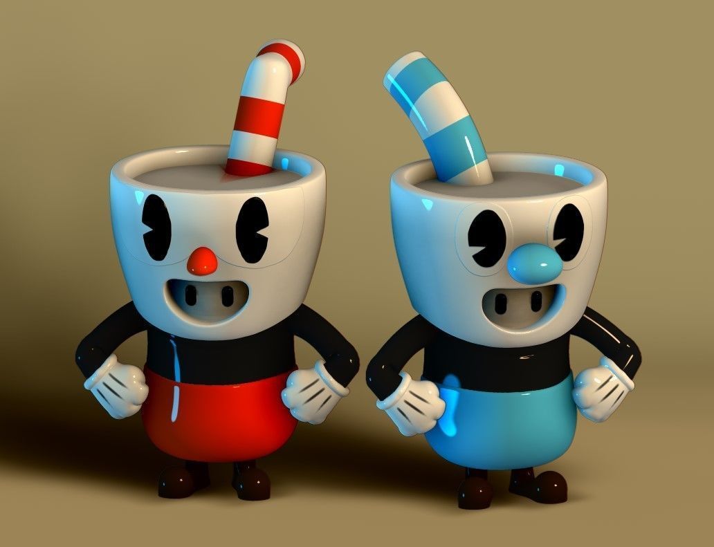 Fall Guys Cuphead and Mugman 3D print model