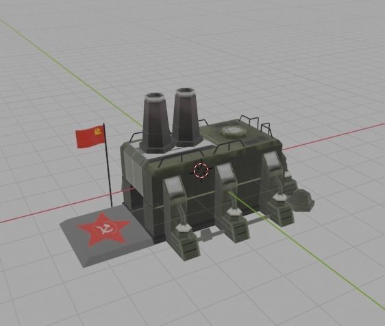 Low Poly Communist Party camp Free low-poly 3D model_3
