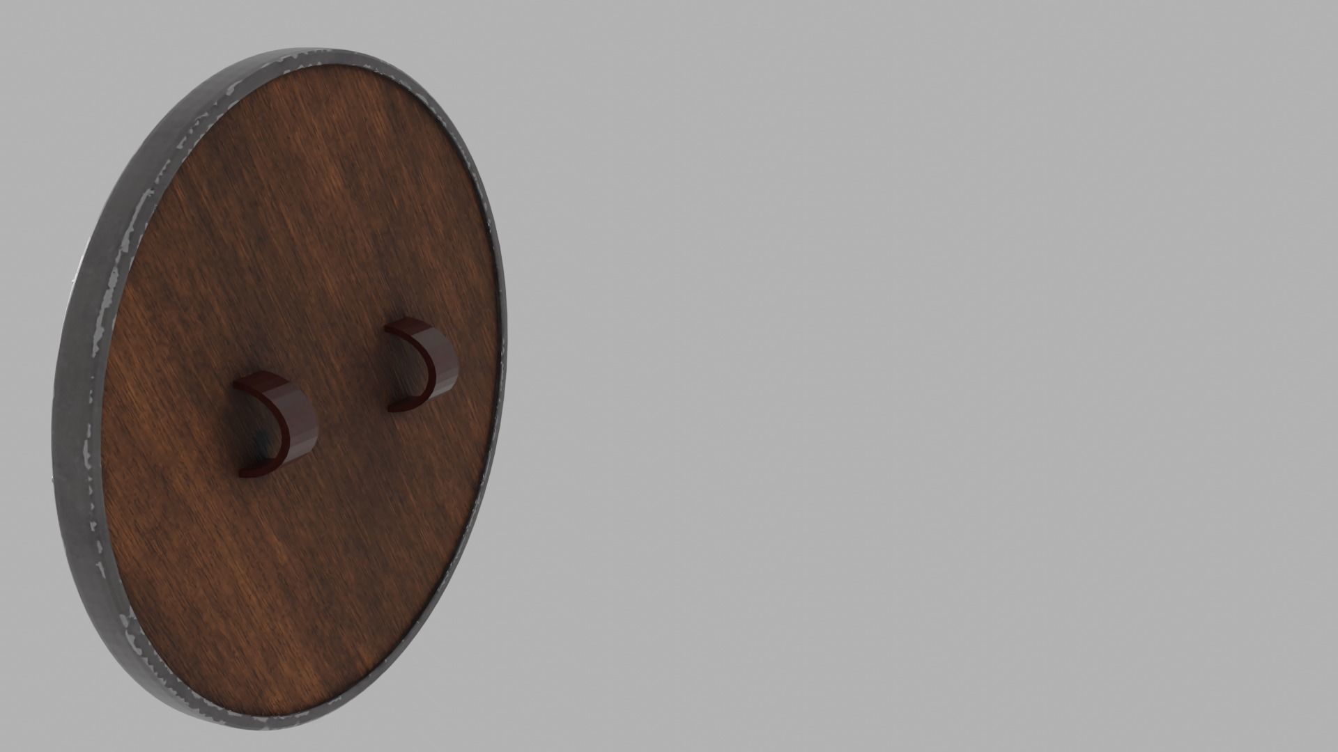 Wooden and Metallic shield 3D model_2