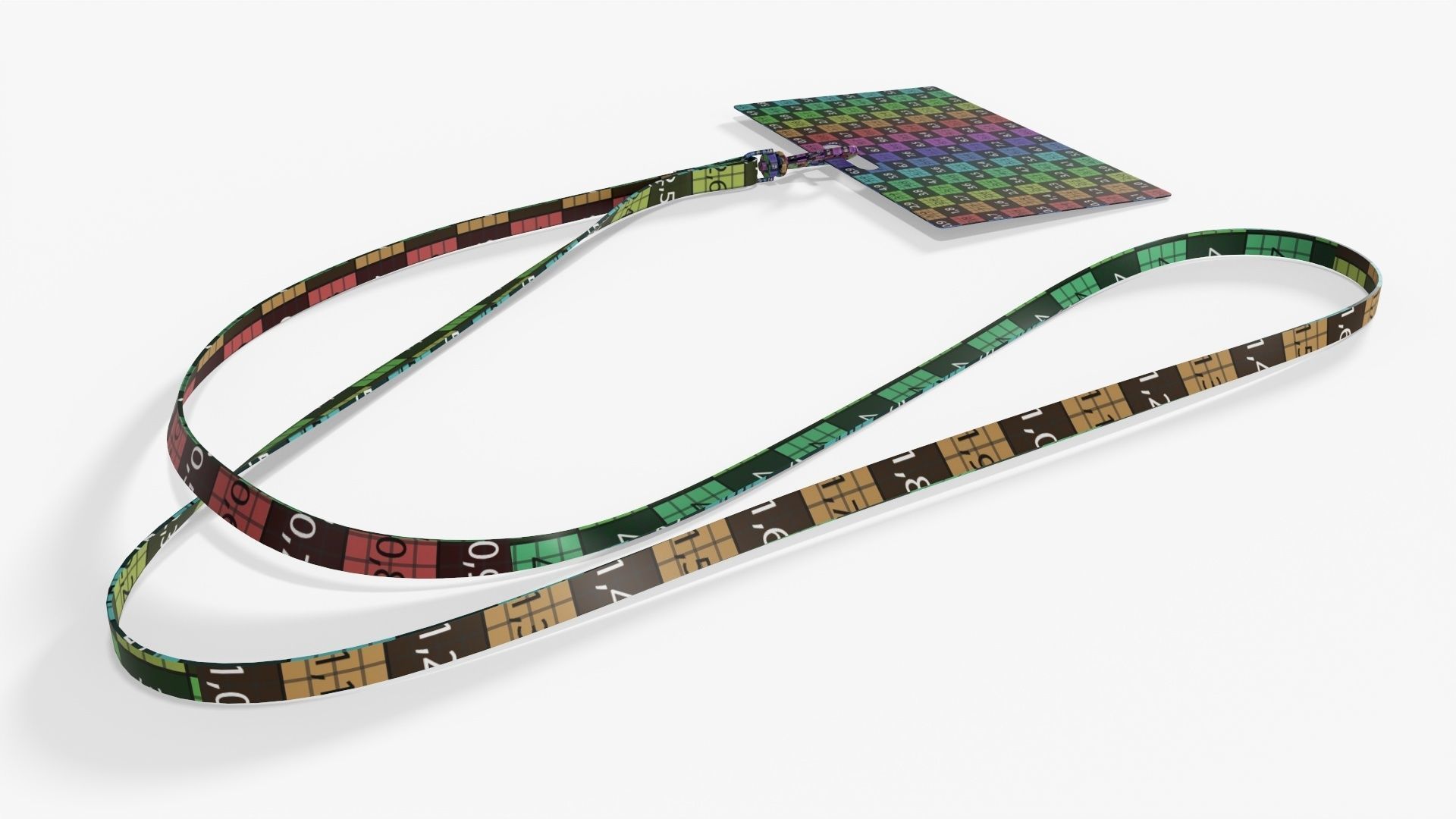 Narrow identity card on strap 3D model_9