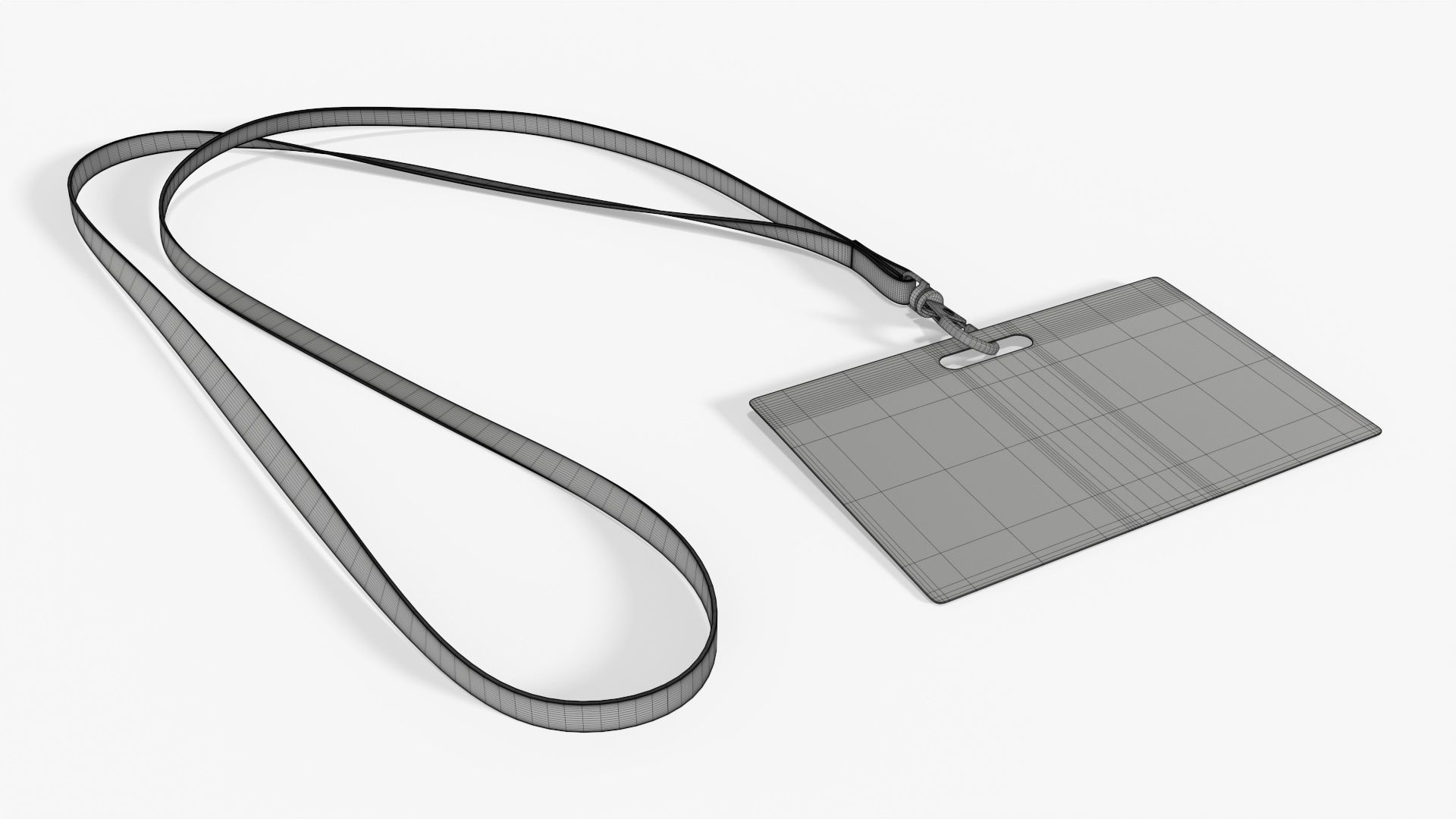 Narrow identity card on strap 3D model_5